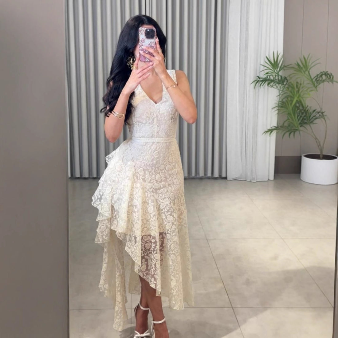 Asymmetric Jacquard Dress