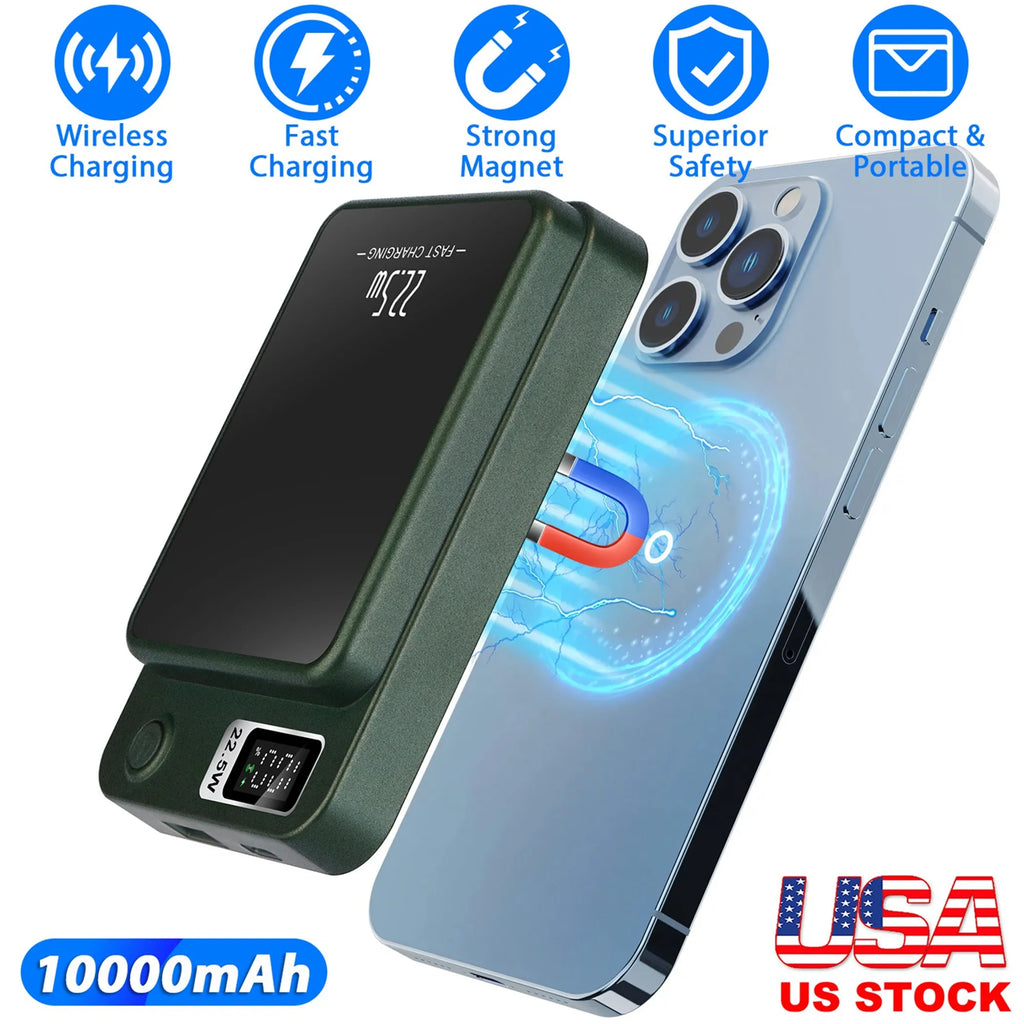 2 In 1 Magnetic Wireless Power Bank 10000mAh PD20W Fast Charger
