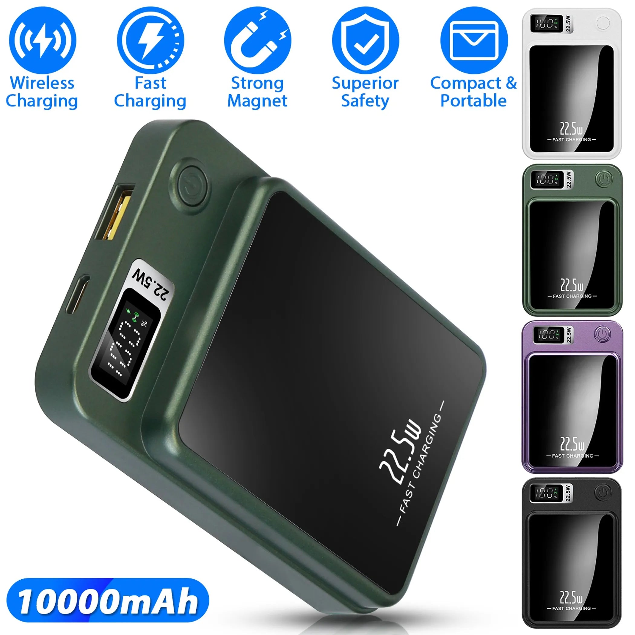 2 In 1 Magnetic Wireless Power Bank 10000mAh PD20W Fast Charger