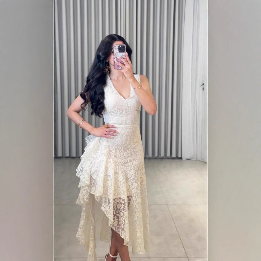 Asymmetric Jacquard Dress