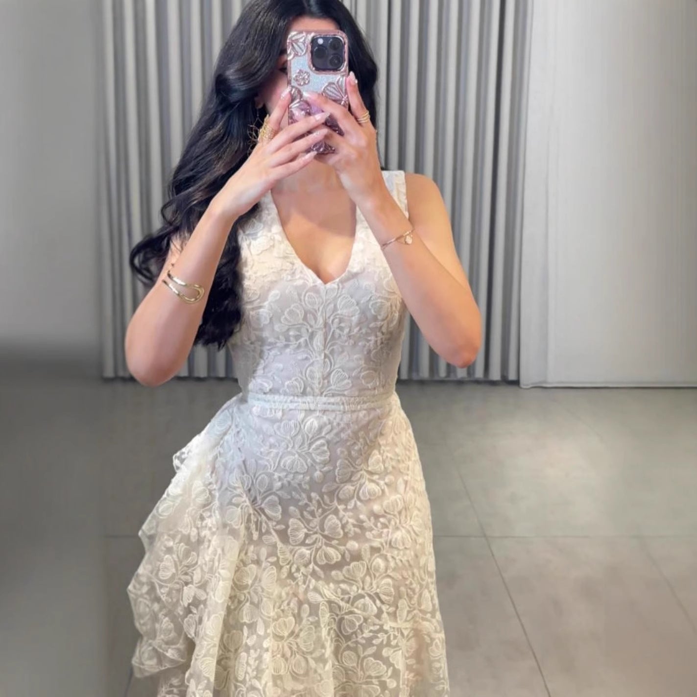 Asymmetric Jacquard Dress